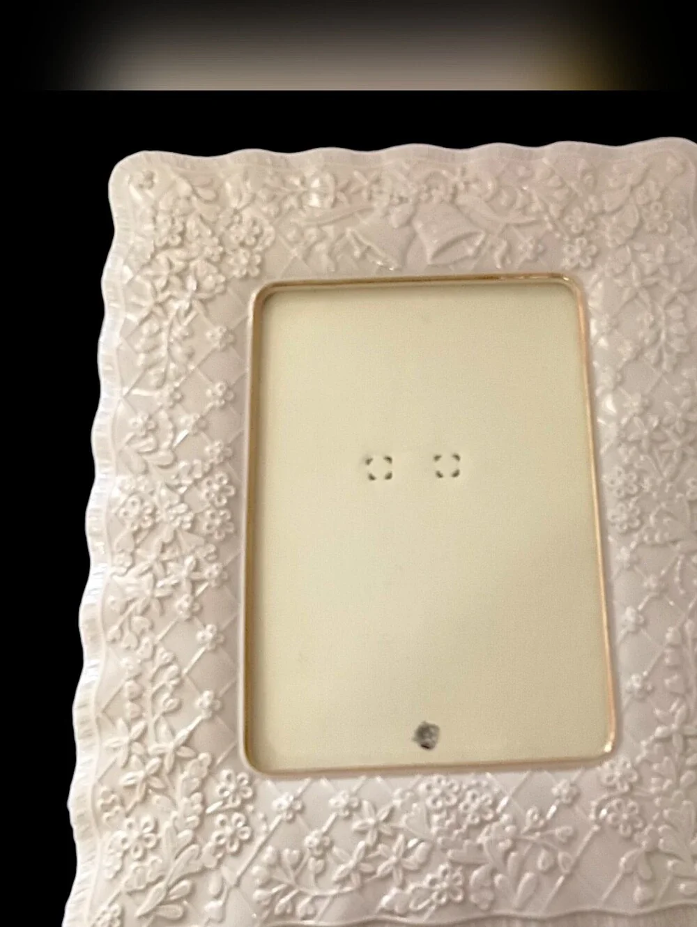 Lenox Porcelain Photo Picture‎ Frame Wedding Promises 5x7 Floral Vintage Bridal